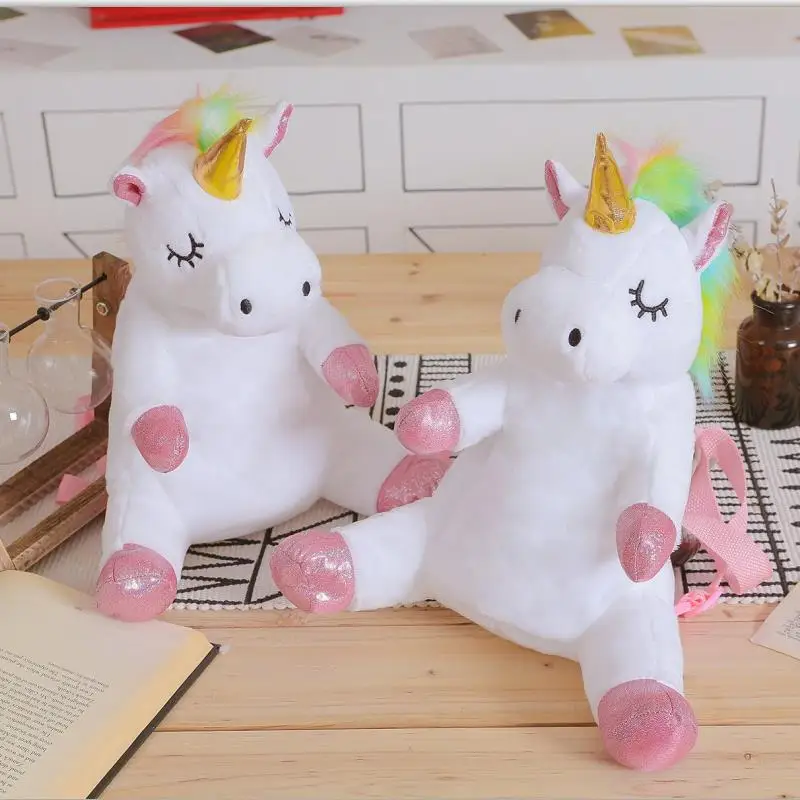 New Arrival Unicorn Plush Backpack Novelty Unicorn Shaped Bag Plush