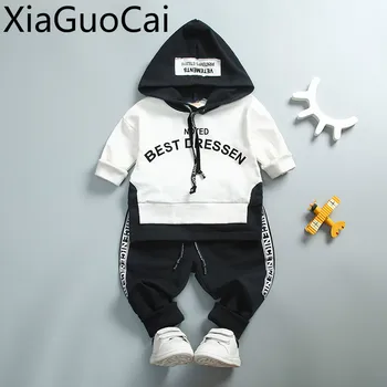 

2019 New Boys Winter Sets Spring and Autumn Korean Children's Coats Cotton Hoodies Two-piece Boys'clothing Sets