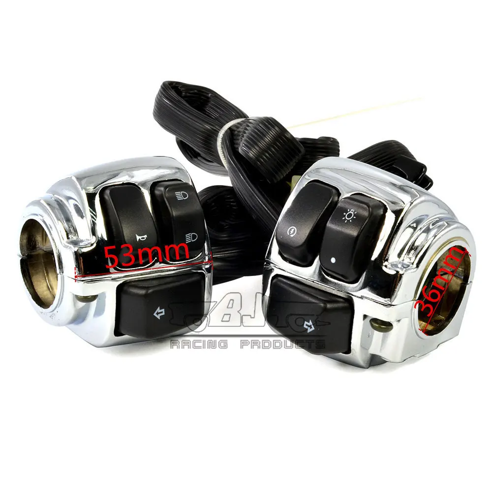 

SW-005-CR Chrome Motorcycle Handlebar Light Switch Button XL Roadster Superlow Iron 883 1200 Street Bob For Harley 1'' Handlebar