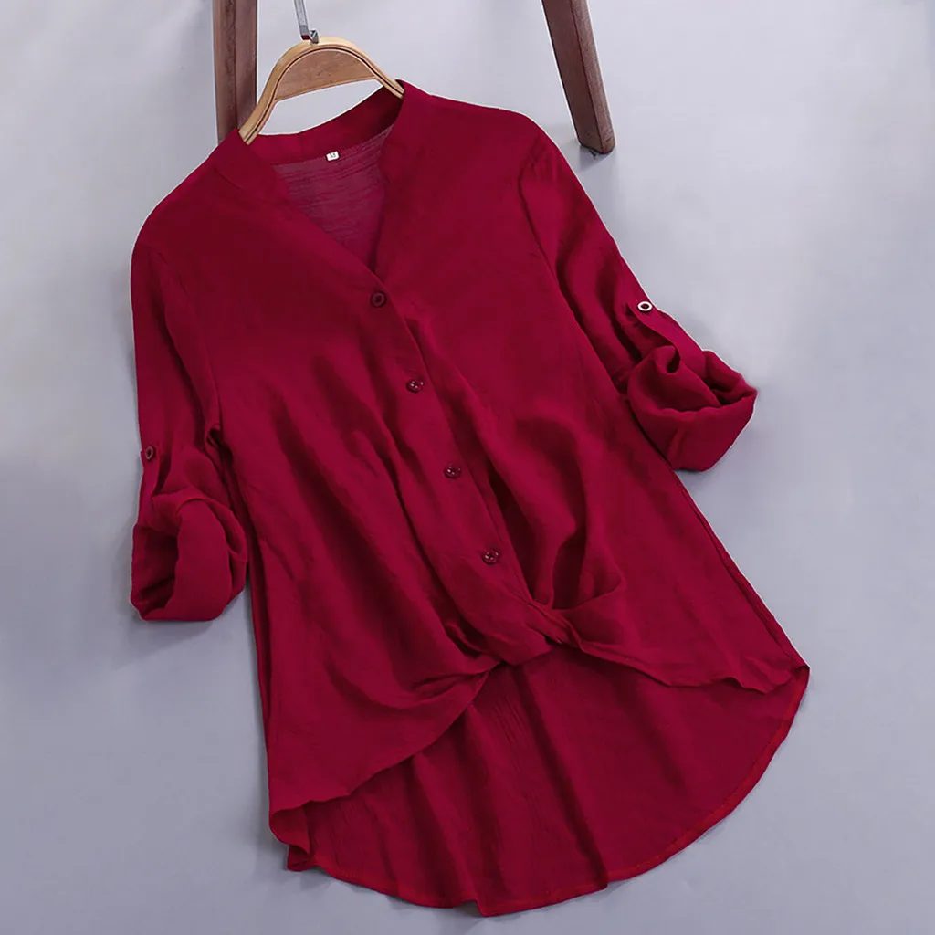 Women Blusas Femininas tunic Shirt 2019 cotton and linen tunika Tops half Sleeve Blouse Button office casual blusas female shirt Women Blusas Femininas tunic Shirt 2019 cotton and linen tunika Tops half Sleeve Blouse Button office casual blusas female shirt