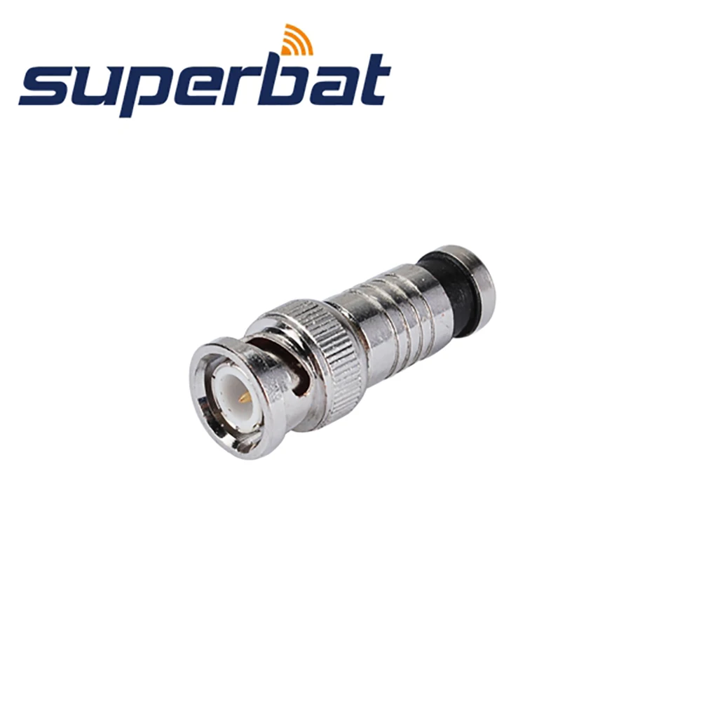 Superbat 10 шт. 50 Ом BNC Стандартный обжимной соединитель RF коаксиальный разъем для