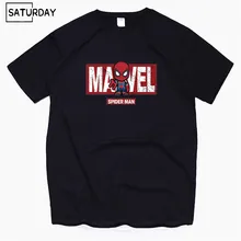 Мужские хлопковые футболки с забавными персонажами из мультфильма «мстители», «Марвел», унисекс, «Дэдпул», «Человек-паук», «Халк», «Железный человек», «капитан», Американские Футболки