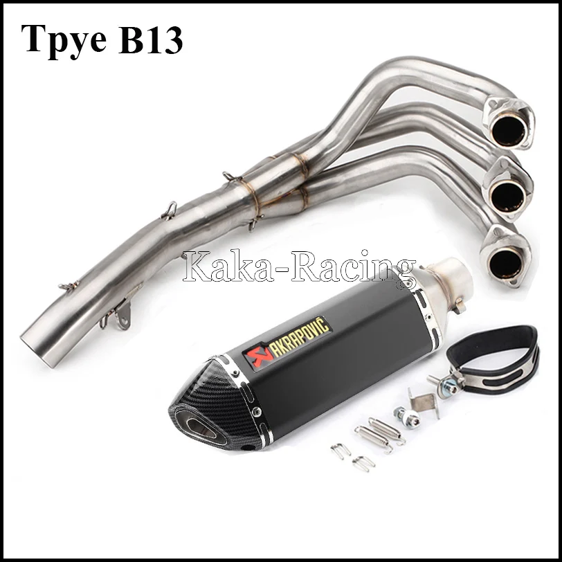 MT-09 FZ-09 Motorcycle Akrapovic Exhaust Muffler Full System Slip-on modified Pipe For Yamaha MT09 FZ09 - Цвет: Type B13