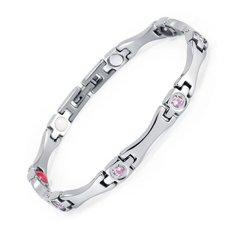 

Explosions Accessories Rhinestone Stainless Steel Magnet Jewelry Valentine's Day Rhinestone Bracelet