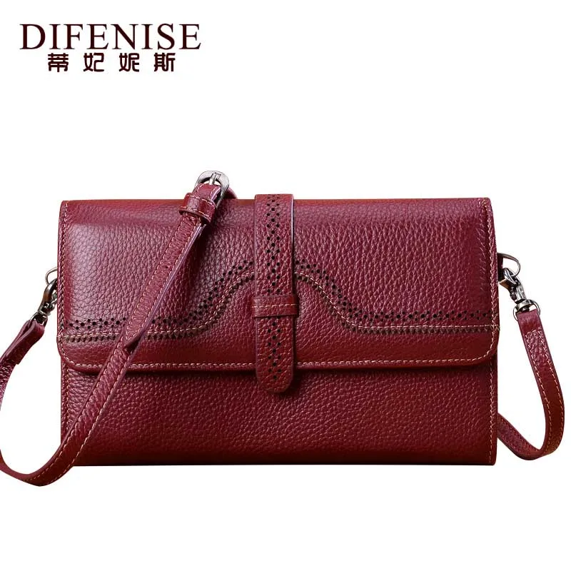 

Difenise 100% Genuine Cow Leather Women Messenger Bags Handmade Vintage Style Mini Handbags Red Brown Red Women Bags Gift Box