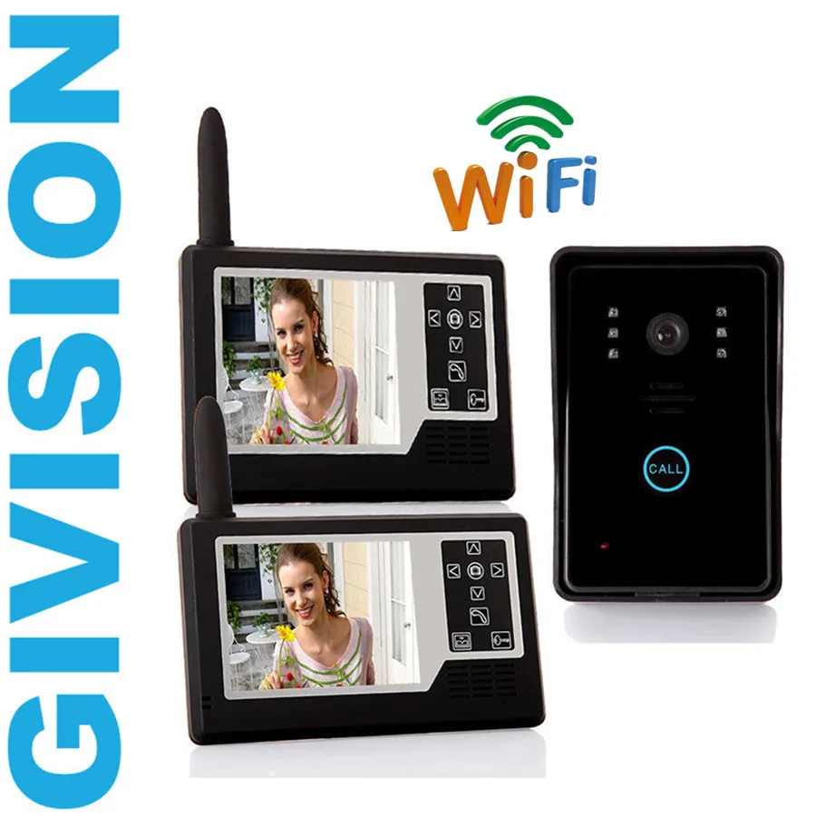 3.5inch LCD Wireless video door phone system 2 monitors home