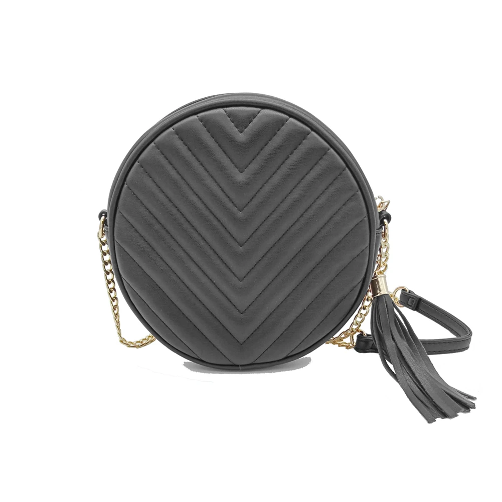 black circle crossbody bag