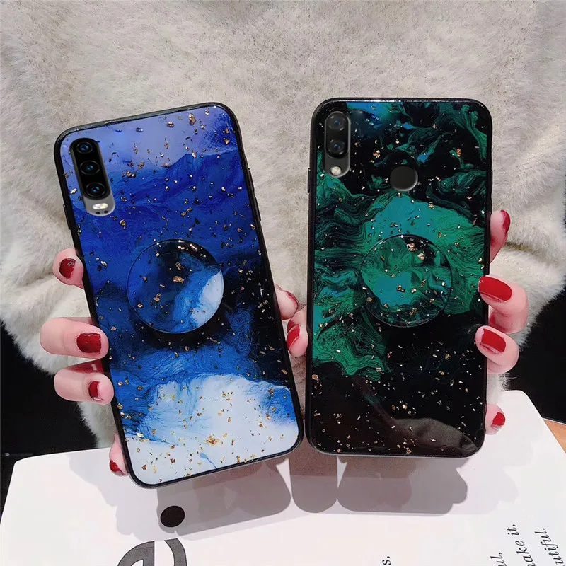 Роскошный блестящий чехол для телефона Huawei P20 pro lite P30 nova 2 plus 2S 3E 3i 4 золотой фольгой