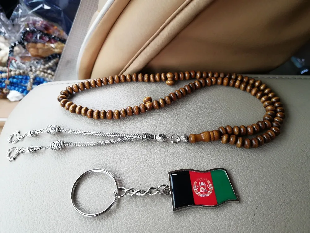 Buy 2pc/lot islam beads tesbih natural wood prayer