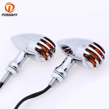 

POSSBAY Motorcycle Turn Signals Amber Light Flasher Lamp Universal fit for Yamaha Kawasaki Motocross Motorbike Indicator Lights