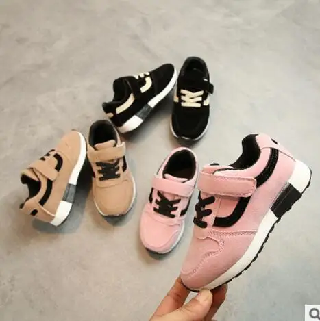 Child Casual Sport Shoes Baby Boys Girls Soft Bottom Sneakers Kids Lace up Leather Running Shoes