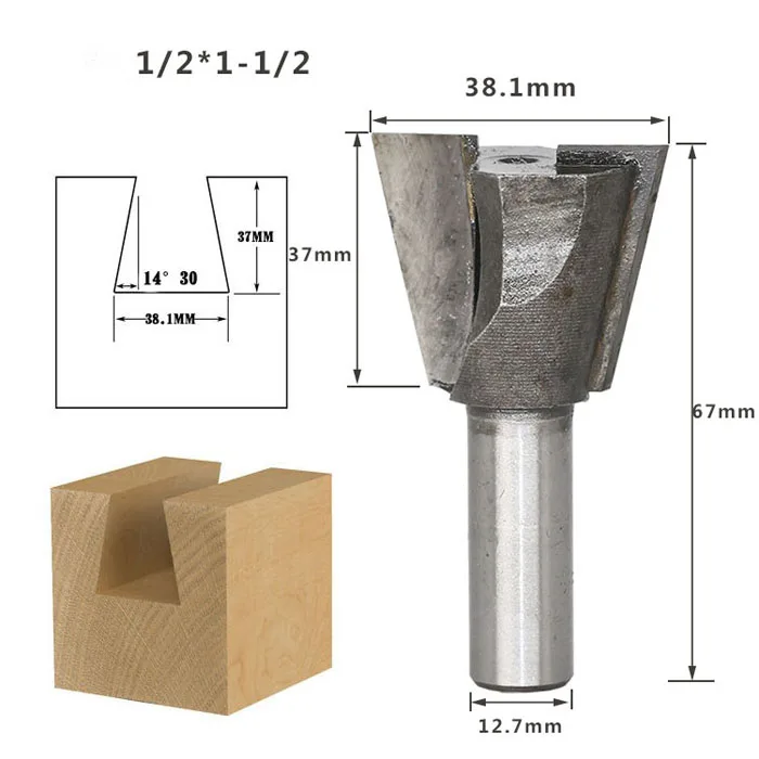 1 шт. 6,35/12,7 мм 1/" 1/2" хвостовик ласточкин хвост фрезы по дереву фрезы Вольфрам 2 Флейта Деревообрабатывающие инструменты фрезы для дерева