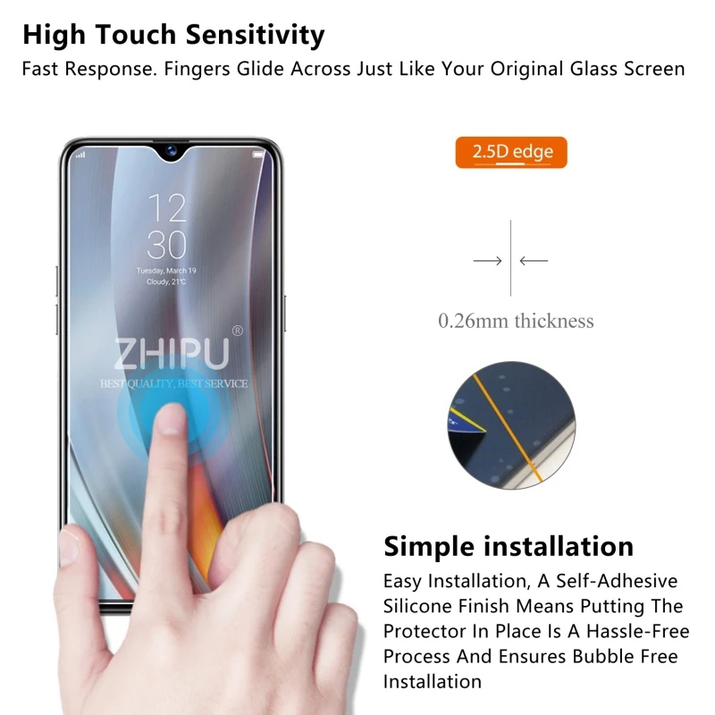 Закаленное стекло для OPPO Realme 3 Pro Защитное экрана 2.5D 9H закаленное RMX1851 защитная
