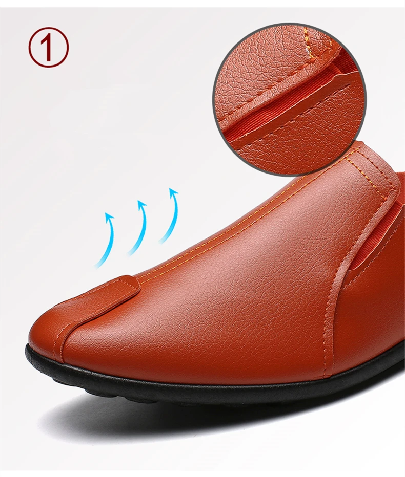 Brand Fashion Men Casual Shoes Leather High Top Breathable Comfortable Footwear Male Black White Boat Drive Mens Shoe (2)