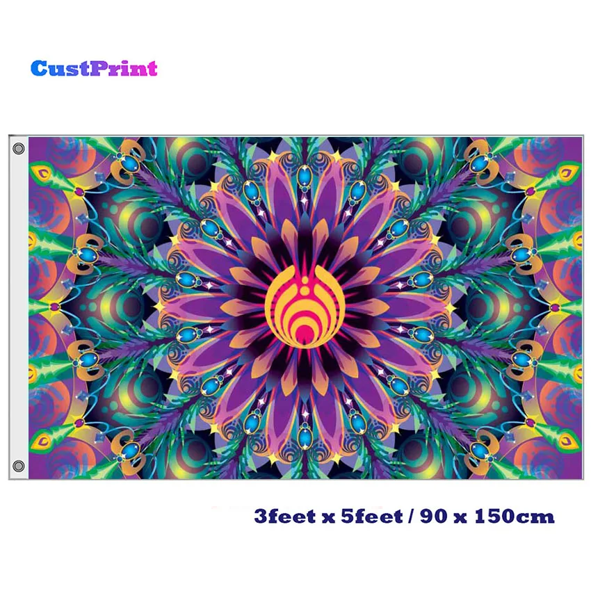 CustPrint 3x5 футов красочный калейдоскоп флаг с изображением «Bassnectar» 100D полиэфирная цифровая печать флаги и баннеры