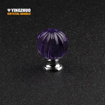 

Puxadores Quality 5pcs 30mm Pumpkin Ball Crystal Plated Glass Pull Handle Cupboard Cabinet Drawer Door Furniture Knob