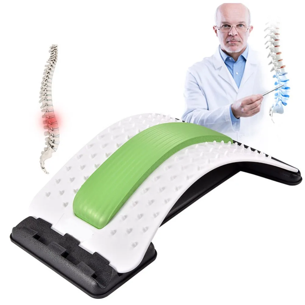 

Back Massager Stretcher Acupuncture Set Up Benches 3 Levels adjustable Portable Lumbar Pain Relief for Lower and Upper Back