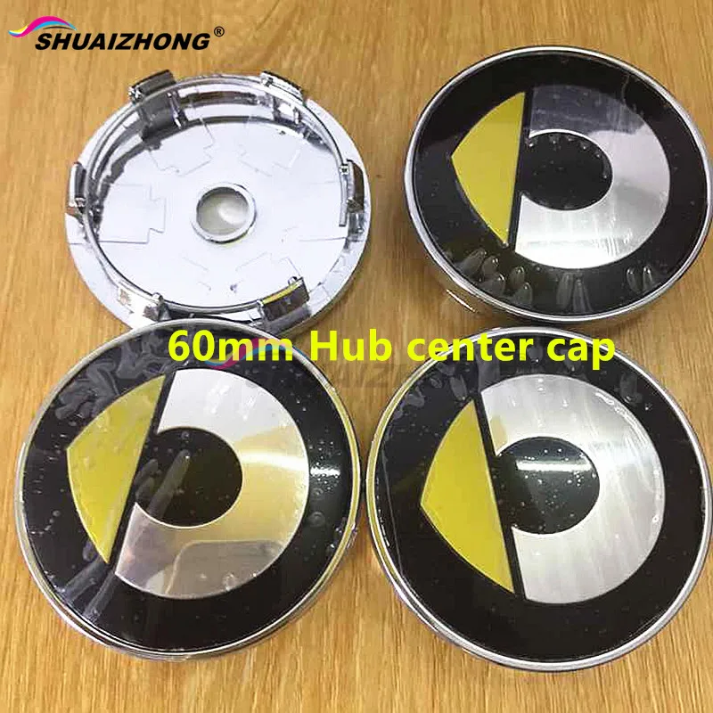 4pcs W205 60mm Car Emblem Badge Wheel Hub Caps Centre Cover SMART