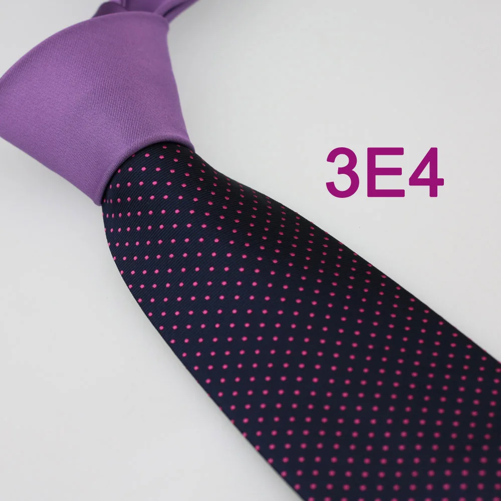 

Coachella Men's ties New Arrival Lilac Knot Contrast Black With Pink Spots Two Tone Necktie Formal Neck Tie for dress Wedding
