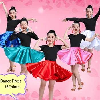 

Children Tango Salsa Latin Dance Dress 16colors Kids Dresses for Girls Dance Costume Free Shipping Dance Skirt Vestido Flecos