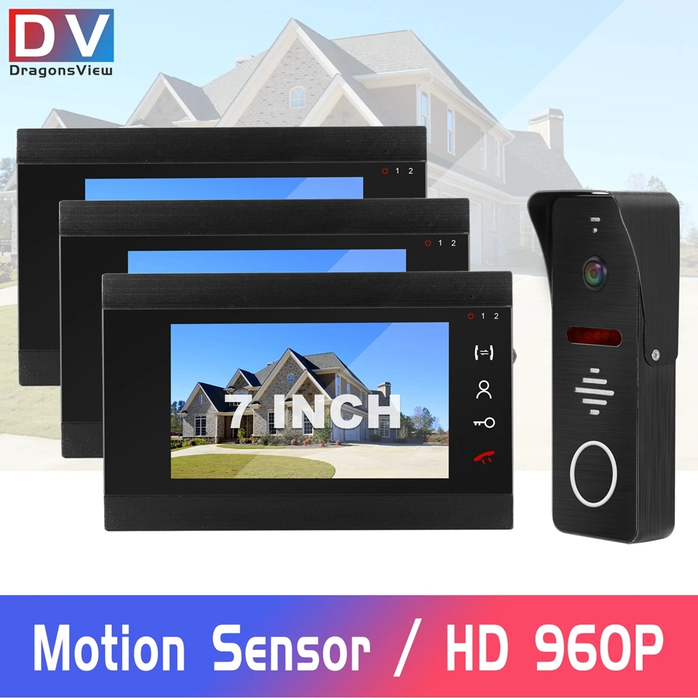 

Wired Video Intercom HD 960P Video Door Phone for Home 130 degree Doorbell Camera Motion Detect Record Home Intercom System Kit