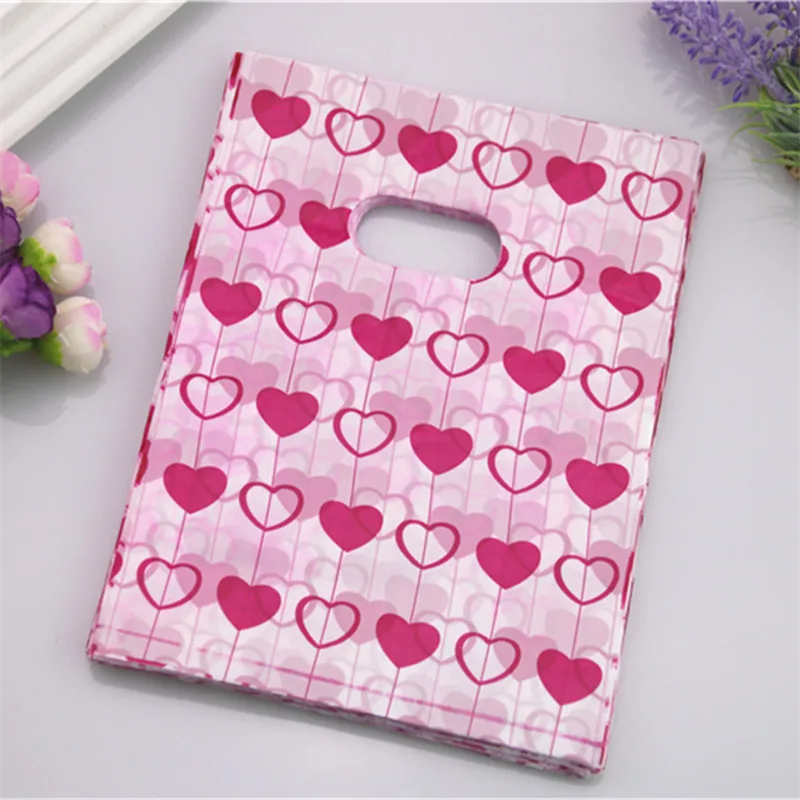 

New Style Fashion Wholesale 100pcs/lot 15*20cm Princess Birthday Packaging With Sweet Heart Plastic Present Gift Package Bag