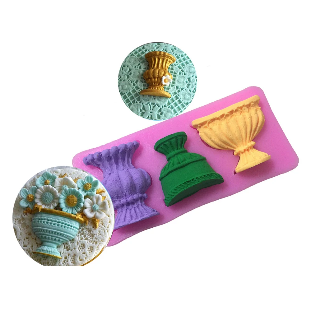 

Flower Vase Mould Cake Decorating Tools Fondant Cake Mold Silicone Mold for Sugar Paste Flower Marzipan Modelling Paste