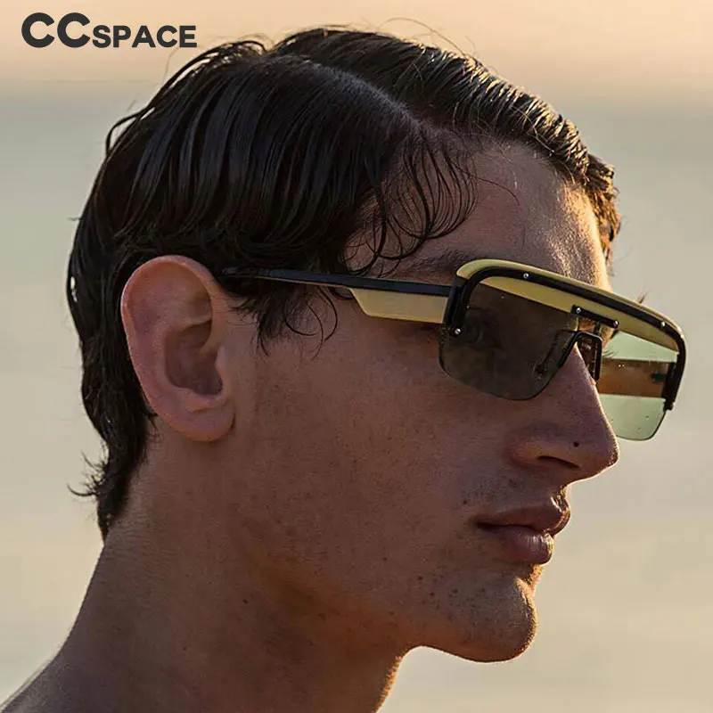 

Rectangular Goggle Sunglasses Men Women Fashion Double Color Frame Shades UV400 Vintage Glasses 46068