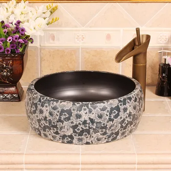 

Waist drum Europe Vintage Style Ceramic Art Basin Sink Counter Top Wash Basin Bathroom Sinks vanities handmade vessel sinks