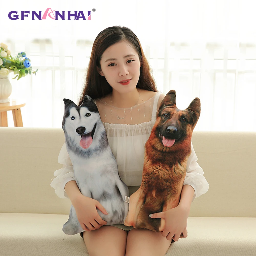  Hot Sale 50cm 3D Printed Dog face Car Headrest Pillow New Arrival Activated Carbon Seat Cushion Sup