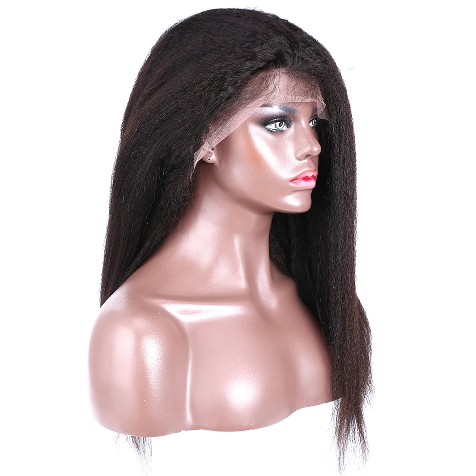 Kinky Straight 13x4 Lace Front Wigs For Women 360 Lace Frontal Wig Pre Plucked With Baby Hair Long Remy Yaki Human Hair Wigs  