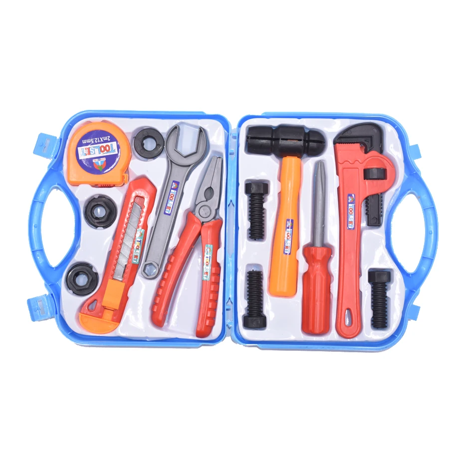 

Children play house toy kit toolbox combination of plastic simulation repair tools to spread the toy gift Random Color