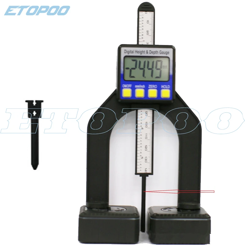 

50mm Digital Depth Gauge LCD Height Gauges Calipers With Magnetic Feet For Router Tables Woodworking Measuring Tools