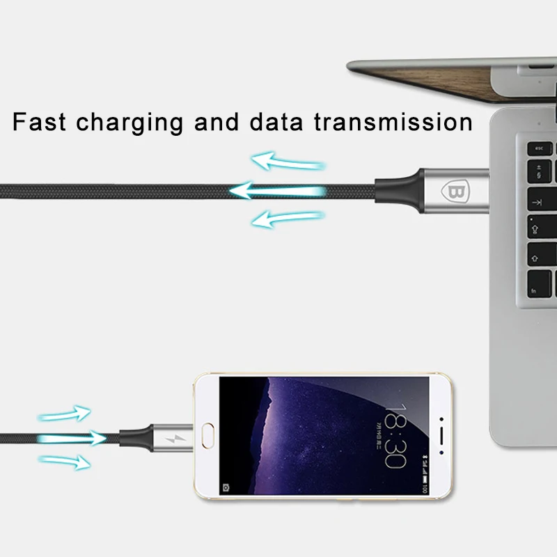 Кабель USB Baseus 3 в 1 для iPhone X 8 7 6 кабель Micro Type C Samsung S9 S8 быстрой зарядки type c|Кабели