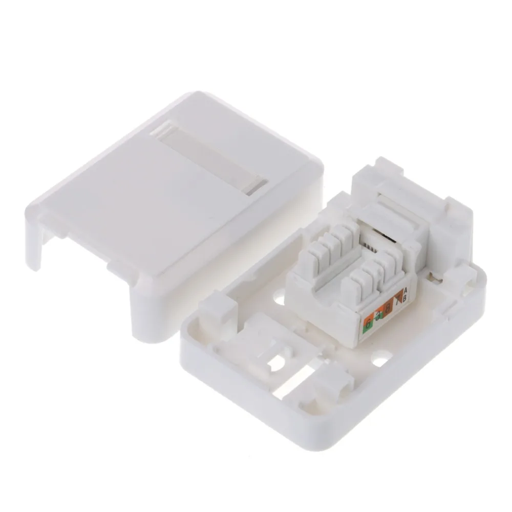 

RJ Box with Cat6 Module Desktop Box Single-port Panel for RJ45 RJ11 AMP-mount