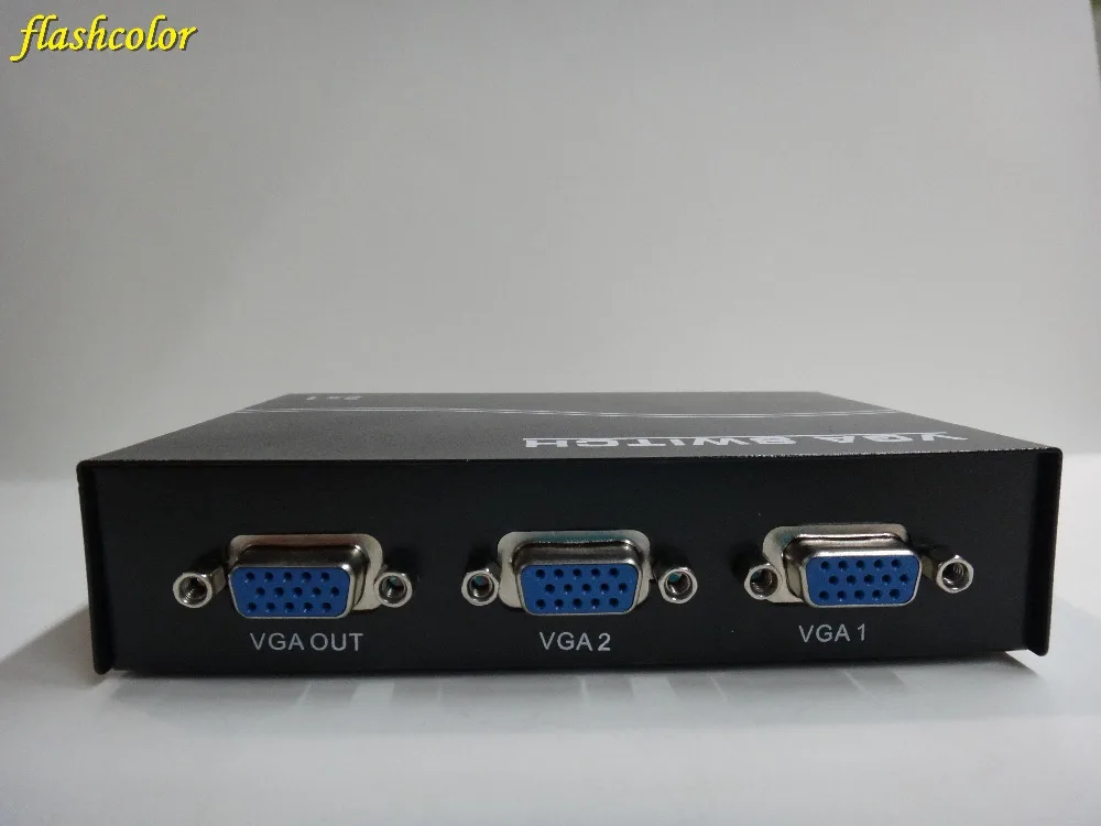 Flashcolor 2 порта руководство коммутатор VGA Box коммутатор VGA селектор 2 в 1 для компьютера ЖК-дисплей отображает до 1920x1440