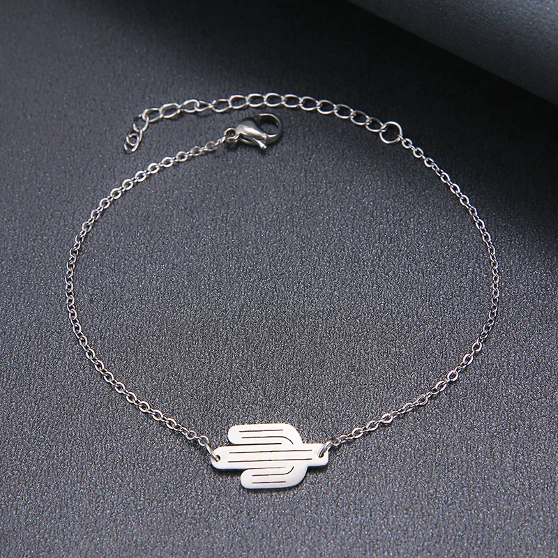 Hibobi Stainless Steel Bracelet Femme Jewelry Cactus Charm Bracelets For Women Donot Fade Valentine's Day Bangles Gift (6)