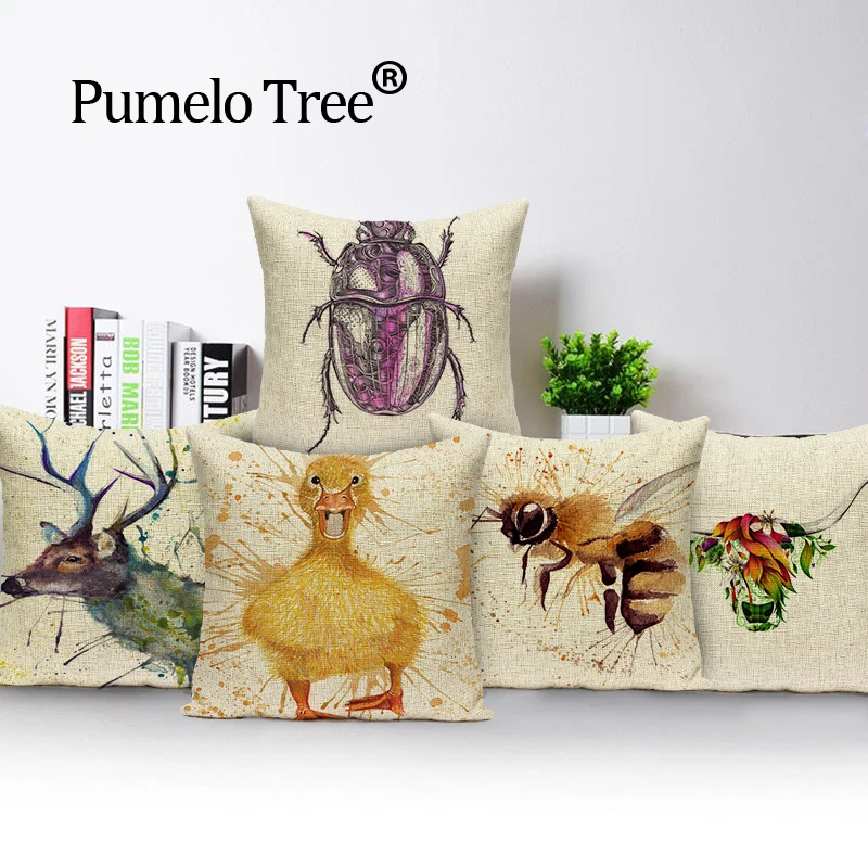 

Colorful Square elephant pillow case outdoor cushions High Quality throw pillows cute bee decorative Custom cover cushion