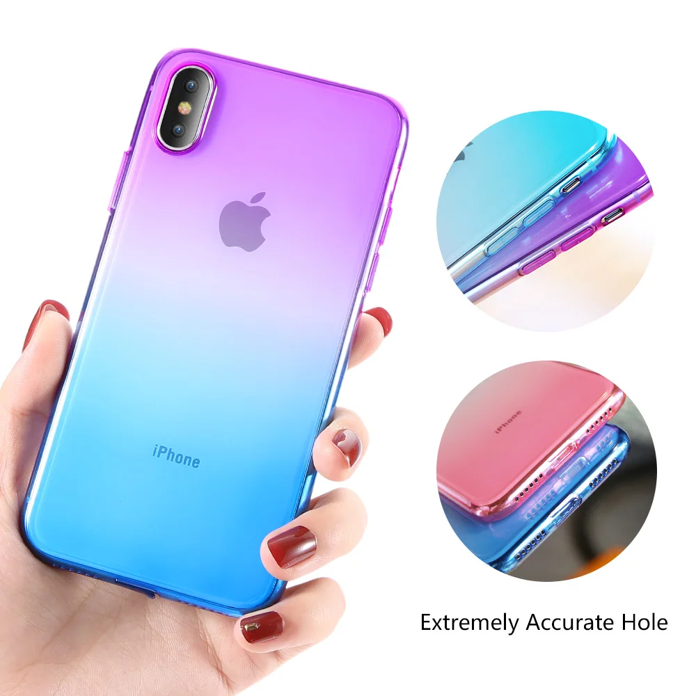 KISSCASE Ultra Slim Double Color Gradient Case For iPhone 7 Case X 8 6 Cases For iPhone XR Case 6SPlus 6 7 8 Plus 6S 5S 5 XS Max KISSCASE Ultra Slim Double Color Gradient Case For iPhone 7 Case X 8 6 Cases For iPhone XR Case 6SPlus 6 7 8 Plus 6S 5S 5 XS Max