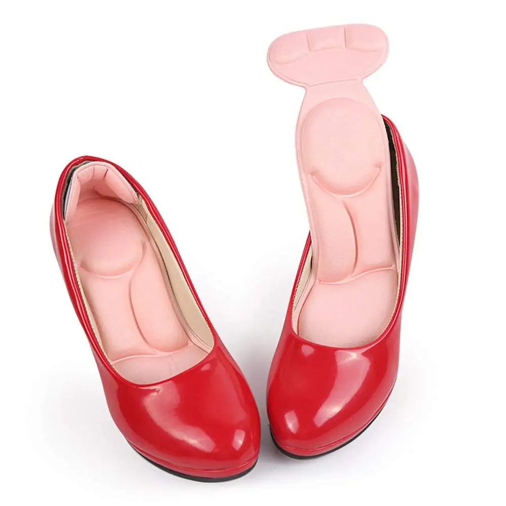 Два в одном стелька под пятку наклейки дышащие впитывающие пот Нескользящие амортизационные массажные женские туфли на высоком каблуке