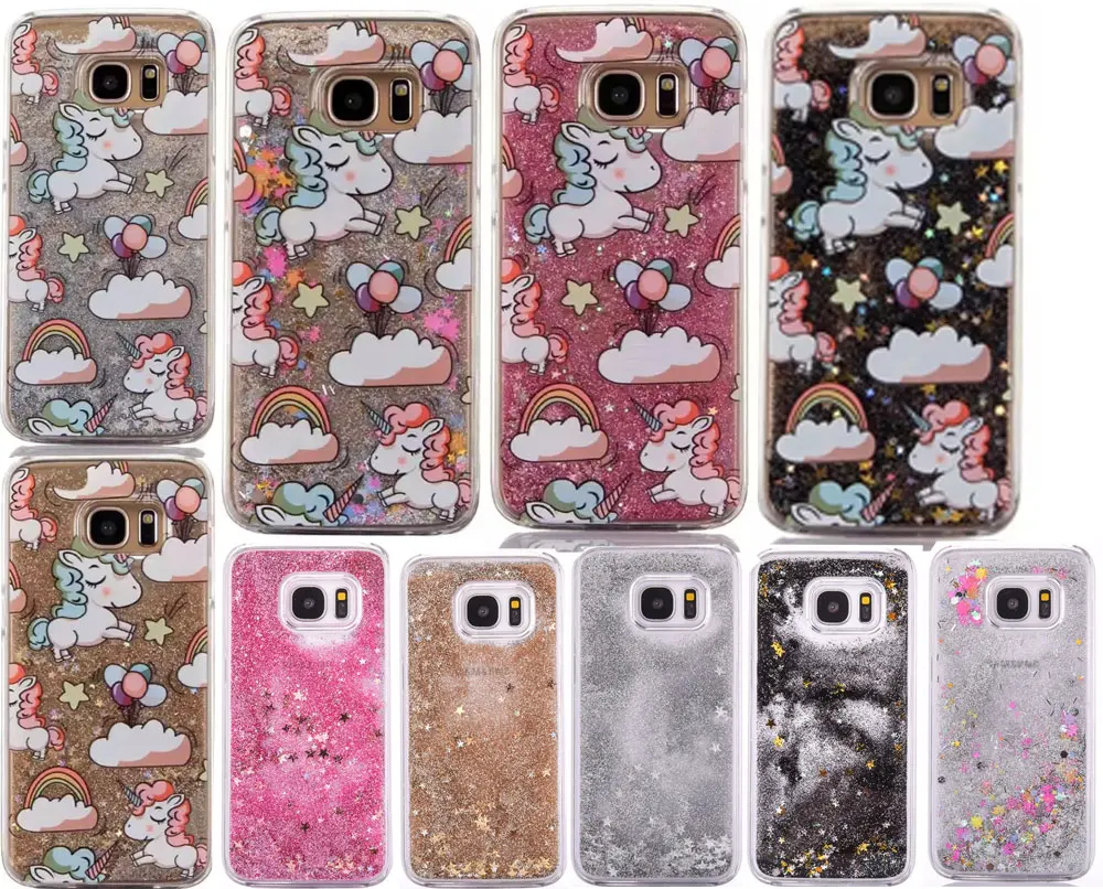 

Luxury Sparkle Bling Glitter Stars Flowing Liquid Cover For Samsung GALAXY S4/S5/S6/S6 S8 Edge plus/S7/Note 5 Phone cases