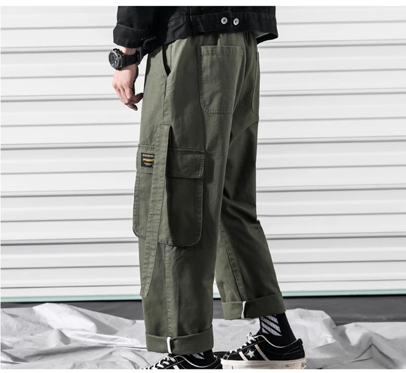 Korean Streetwear Harajuku Pants Men Fashion Street Style Cargo Pants  (30)