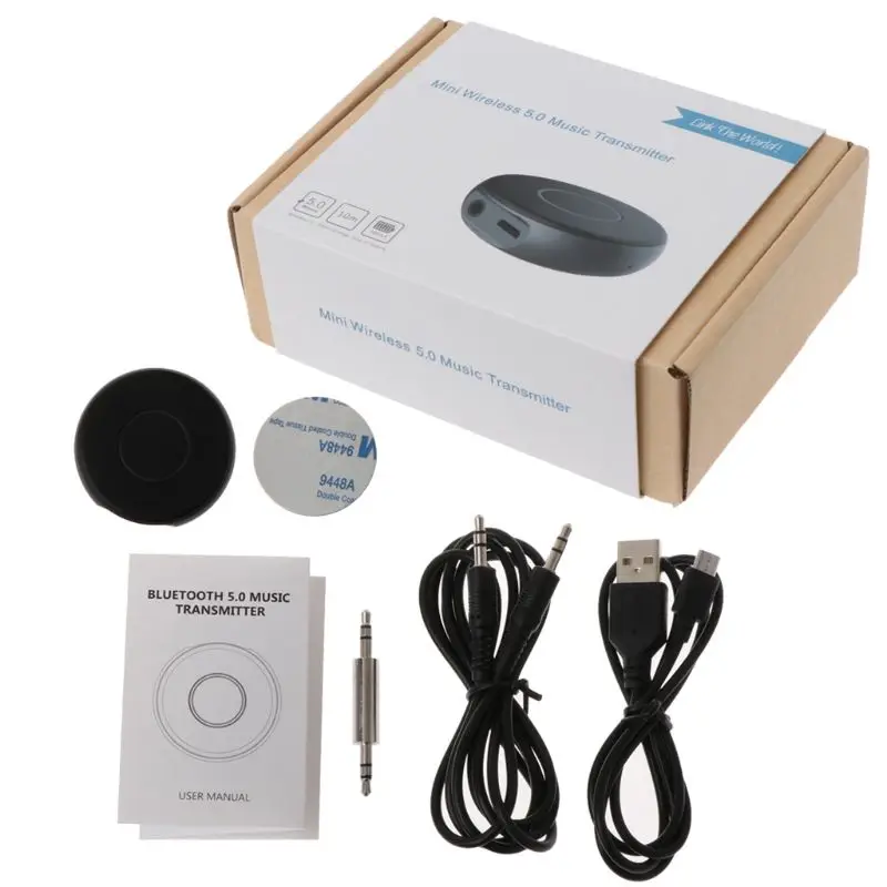 

Bluetooth Transmitter V5.0 EDR 3.5mm Jack Audio Music Stereo Transmiter Dongle Adapter for TV Headphones Speaker