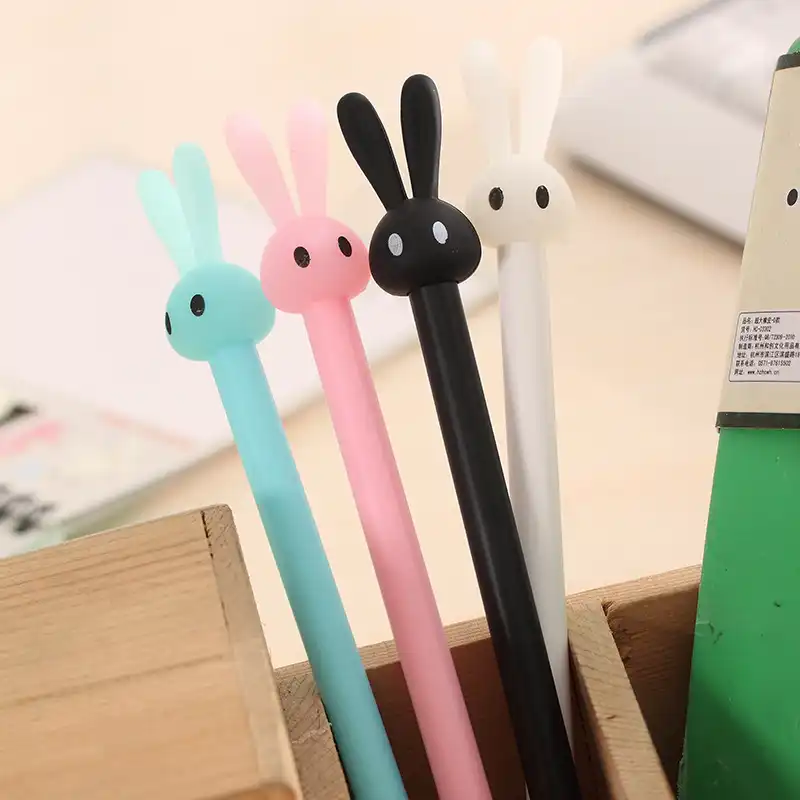 5mm cute kawaii rabbit gel pen signature pens escolar papelaria