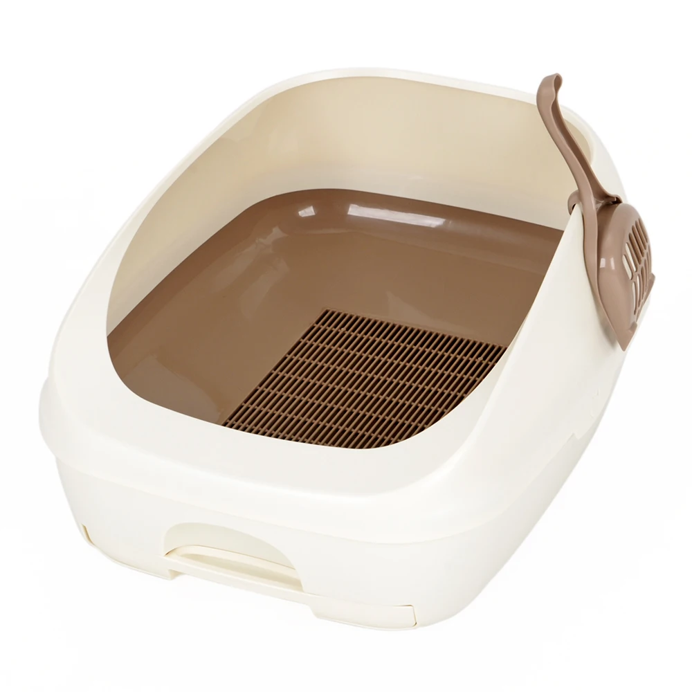 1PCS Ivory Double litter box Set Semi enclosed Cat Potty Cat Potty Cat