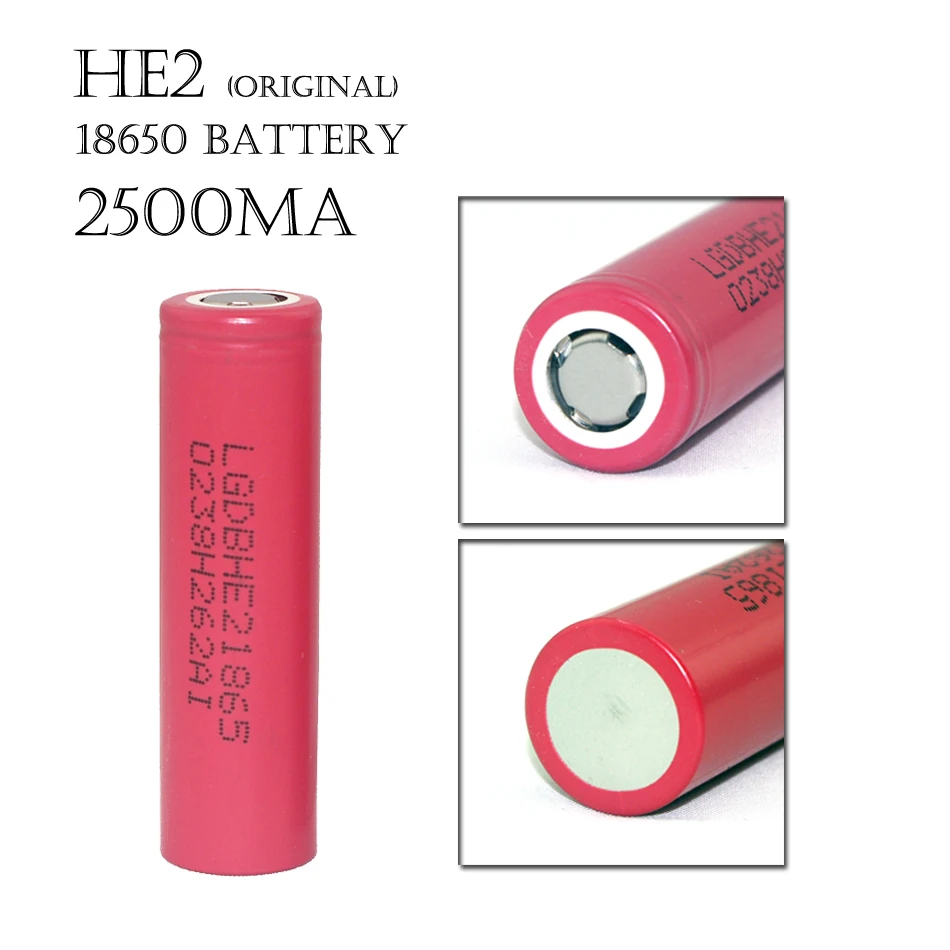 8 pcs. 18650 ICR18650HE2 He2 2500 mAh lithium ion rechargeable battery