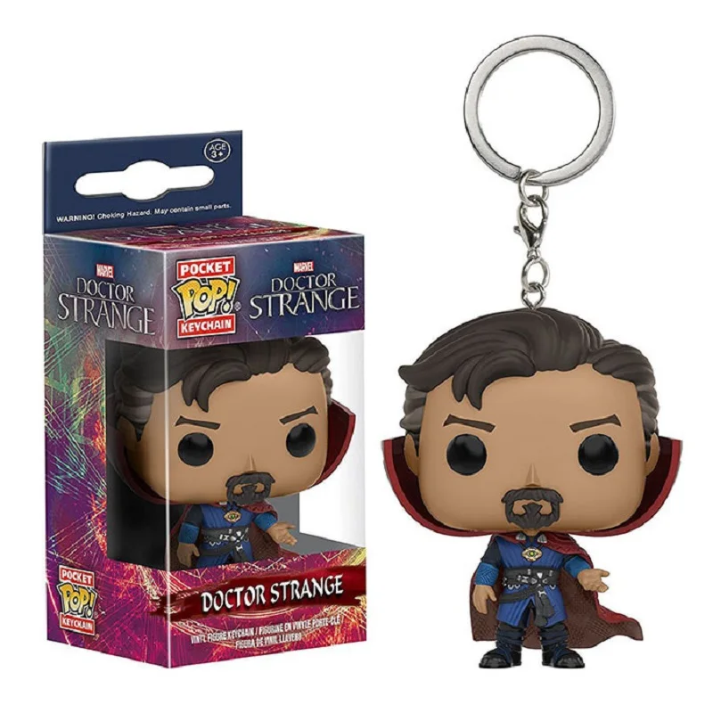 

Pop Marvel Super Hero Doctor Strange Pocket Pop Keychain Vinyl Action Figure Bobble Head Q Edition Collectible Toys for Children