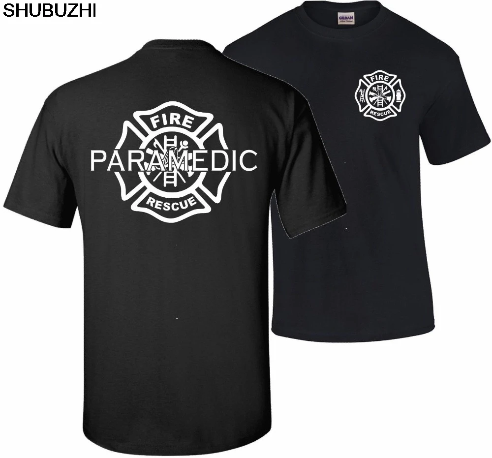 

cotton Fashion Short Sleeve Firefighter Paramedic EMT Fire Rescue Thin Red Line Department T Shirt