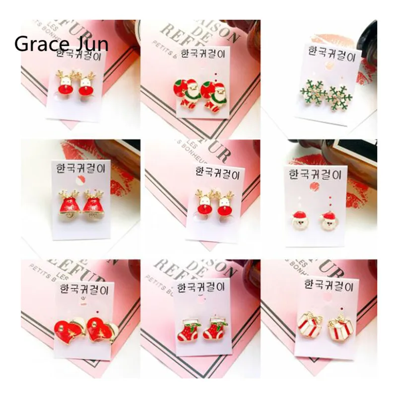 

14 Color Available Christmas Snowflake Sock Bells Tree Heart Pumpkin Head Clip on Earrings for Girl Charm No Pierced Earrings
