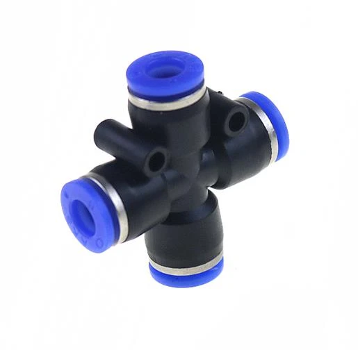 PZA12 Pneumatic Air 4 Way Quick Fittings Connector 12mm equal Cross Tube Hose